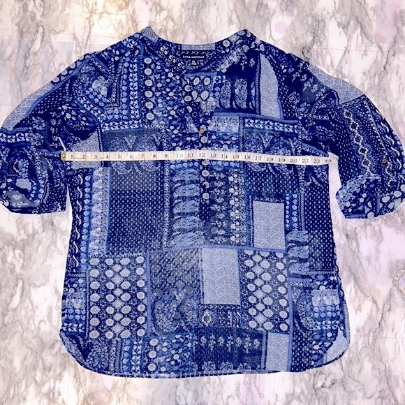 XL Sara Michelle 100% Polyester Blue Blouse - Picture 2 of 7